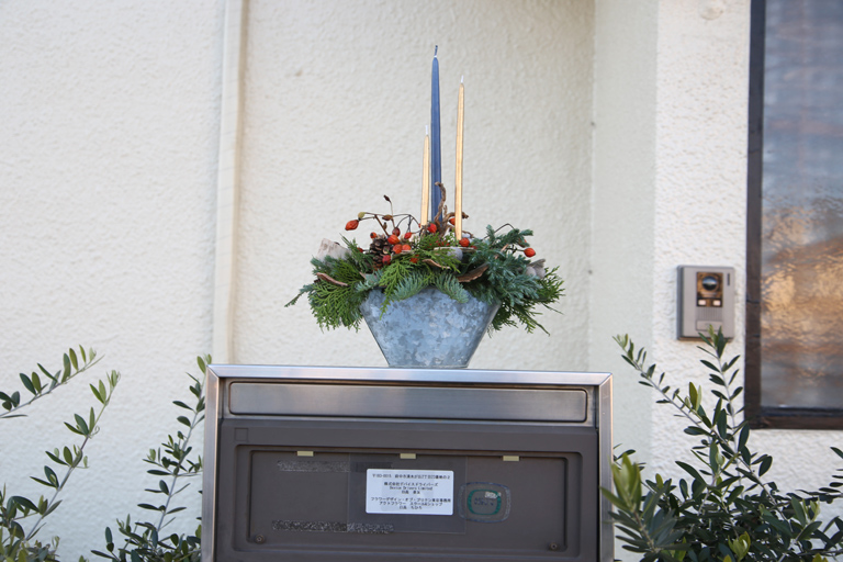 クリスマス　キャンドルアレンジメント