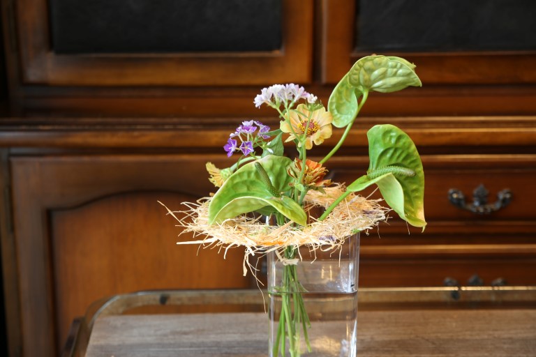 ラフィアフレームのブーケ