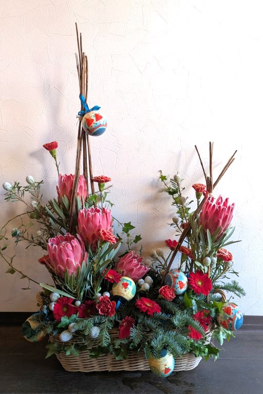 展覧会用　お祝いのアレンジメント