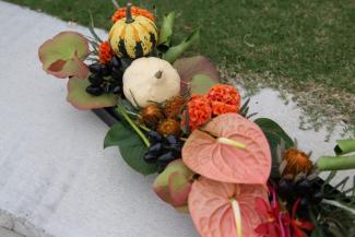 ハロウィン　テーブルアレンジメント　テクスチャーとマニピュレーション